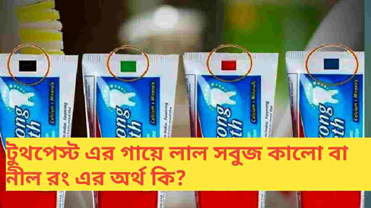 Different Toothpaste Color: টুথপেস্ট এর গায়ে লাল সবুজ কালো বা নীল রং এর অর্থ কি?